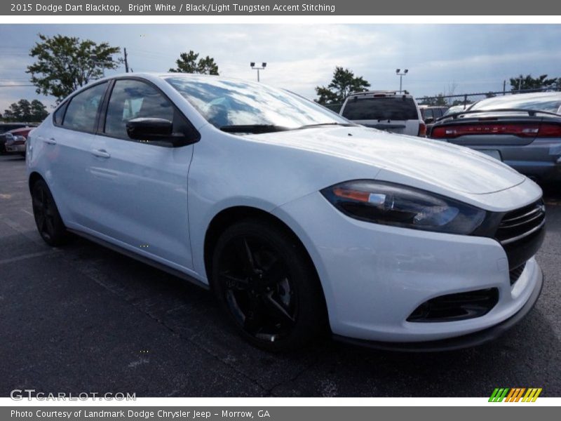Bright White / Black/Light Tungsten Accent Stitching 2015 Dodge Dart Blacktop