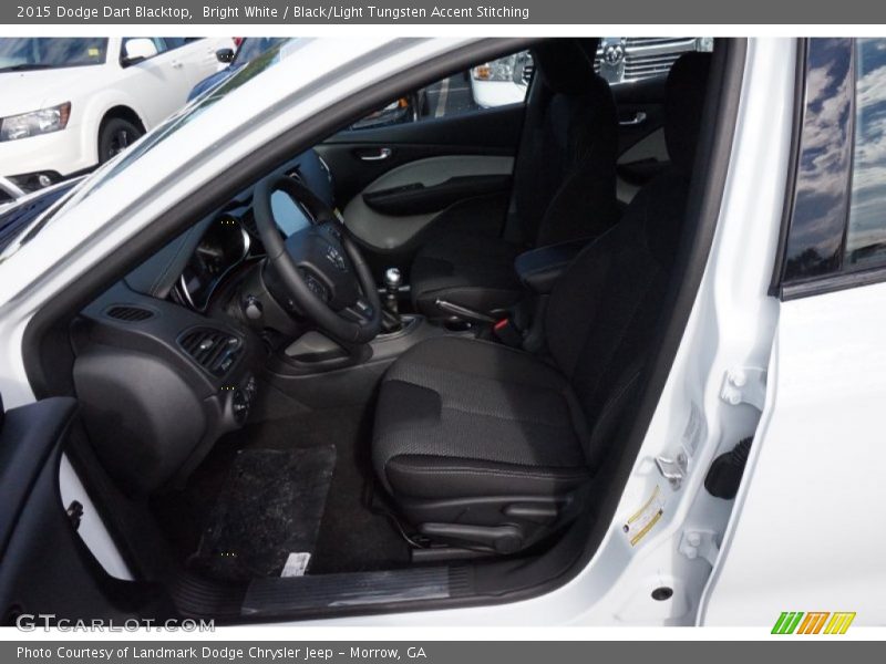 Bright White / Black/Light Tungsten Accent Stitching 2015 Dodge Dart Blacktop