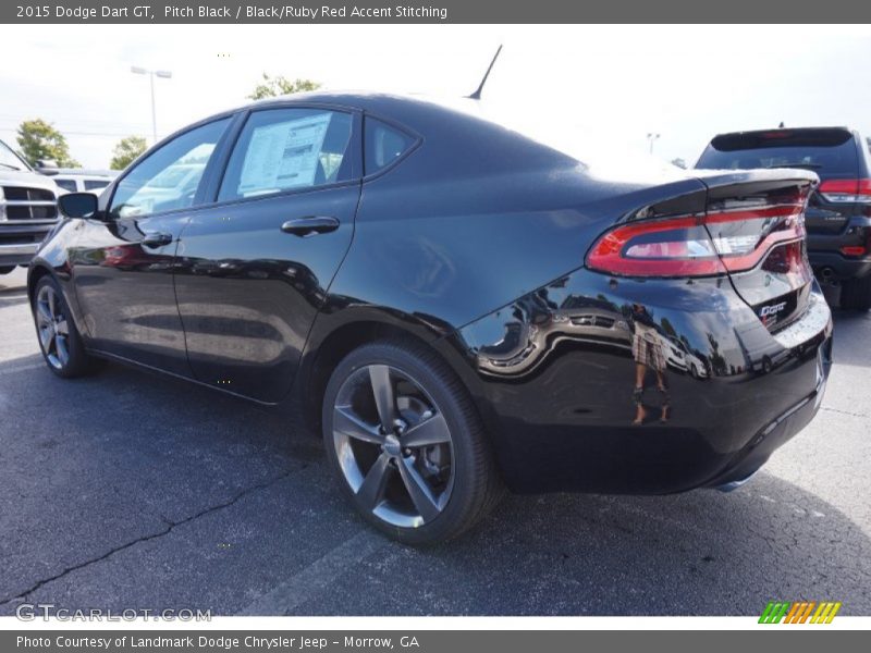 Pitch Black / Black/Ruby Red Accent Stitching 2015 Dodge Dart GT