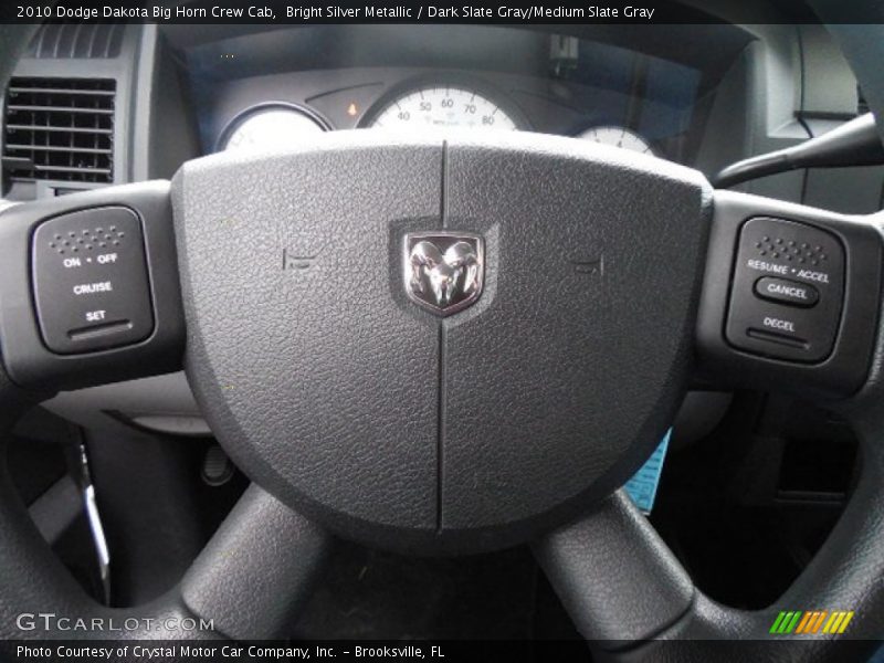 Bright Silver Metallic / Dark Slate Gray/Medium Slate Gray 2010 Dodge Dakota Big Horn Crew Cab