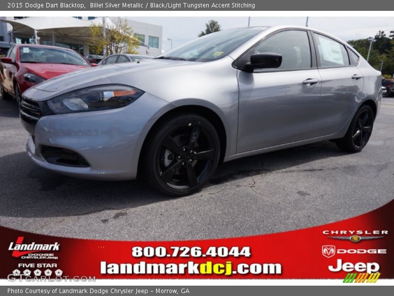 Billet Silver Metallic / Black/Light Tungsten Accent Stitching 2015 Dodge Dart Blacktop