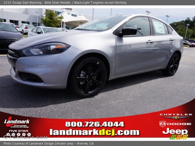Billet Silver Metallic / Black/Light Tungsten Accent Stitching 2015 Dodge Dart Blacktop