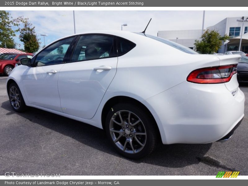 Bright White / Black/Light Tungsten Accent Stitching 2015 Dodge Dart Rallye