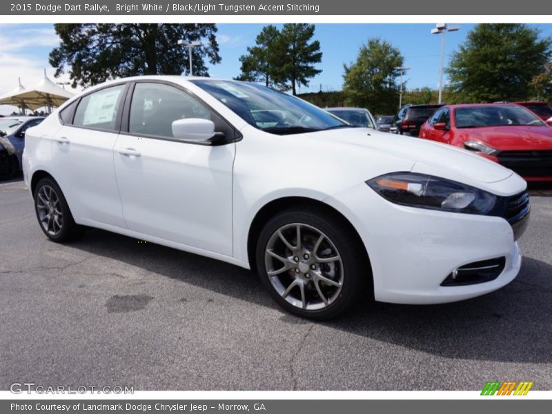 Bright White / Black/Light Tungsten Accent Stitching 2015 Dodge Dart Rallye