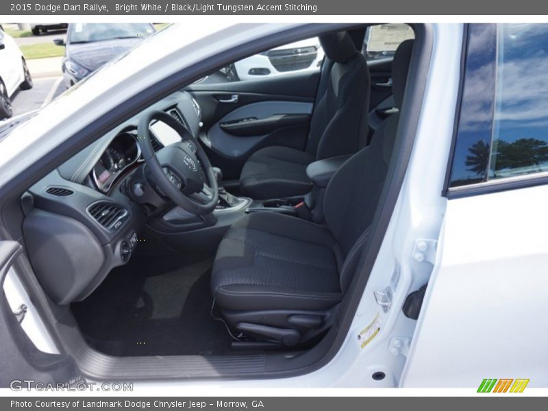 Bright White / Black/Light Tungsten Accent Stitching 2015 Dodge Dart Rallye