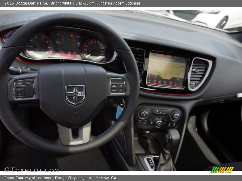 Bright White / Black/Light Tungsten Accent Stitching 2015 Dodge Dart Rallye