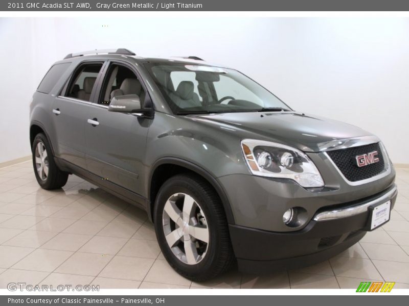 Gray Green Metallic / Light Titanium 2011 GMC Acadia SLT AWD
