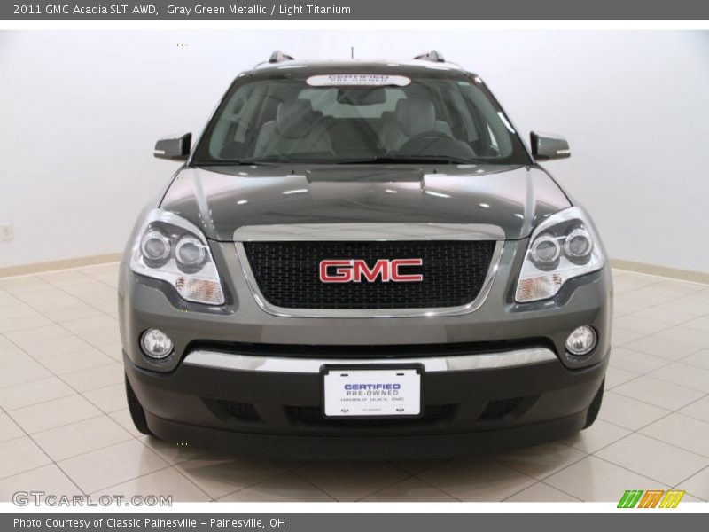 Gray Green Metallic / Light Titanium 2011 GMC Acadia SLT AWD