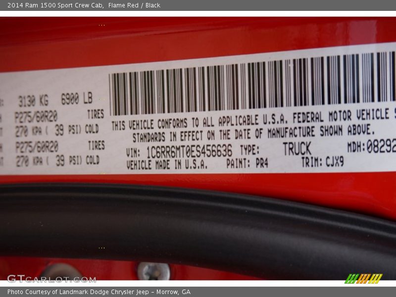 Flame Red / Black 2014 Ram 1500 Sport Crew Cab