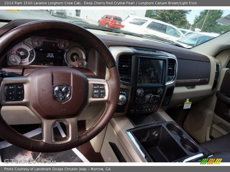 Deep Cherry Red Crystal Pearl / Longhorn Canyon Brown/Light Frost 2014 Ram 1500 Laramie Longhorn Crew Cab