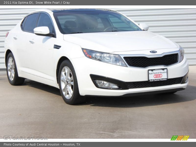 Snow White Pearl / Gray 2011 Kia Optima EX