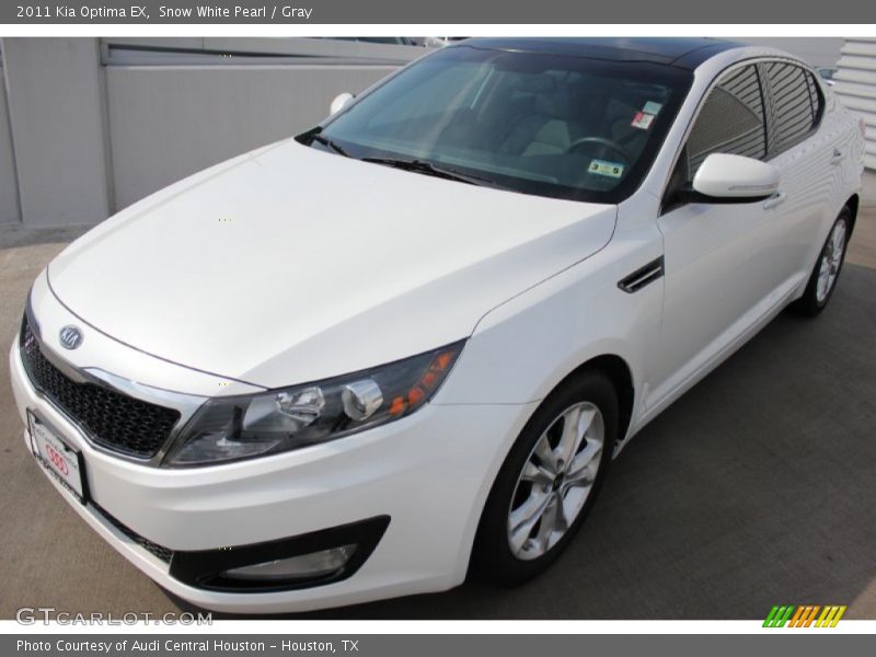 Snow White Pearl / Gray 2011 Kia Optima EX