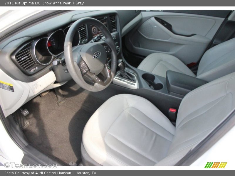 Snow White Pearl / Gray 2011 Kia Optima EX