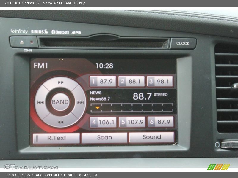 Snow White Pearl / Gray 2011 Kia Optima EX