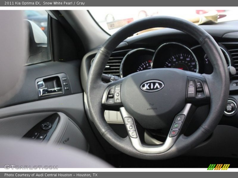 Snow White Pearl / Gray 2011 Kia Optima EX