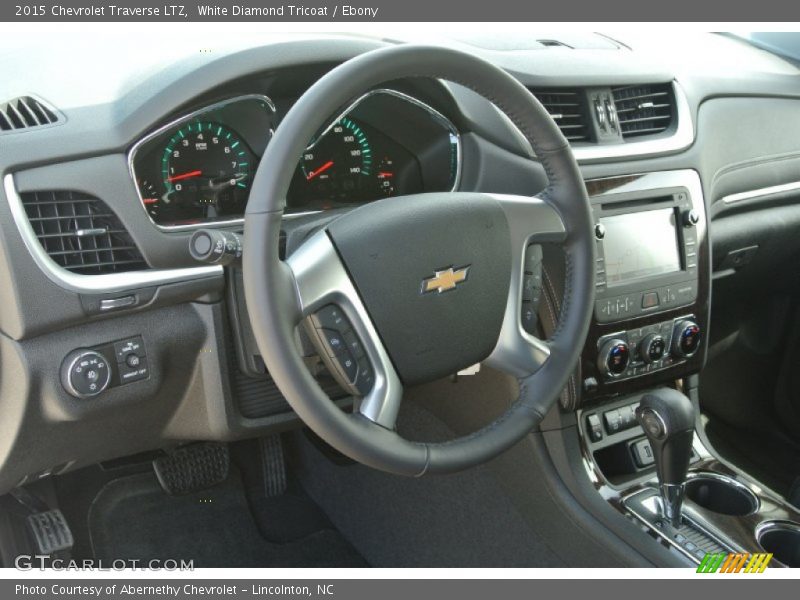 White Diamond Tricoat / Ebony 2015 Chevrolet Traverse LTZ