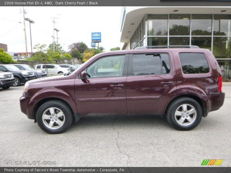 Dark Cherry Pearl / Black 2009 Honda Pilot EX-L 4WD