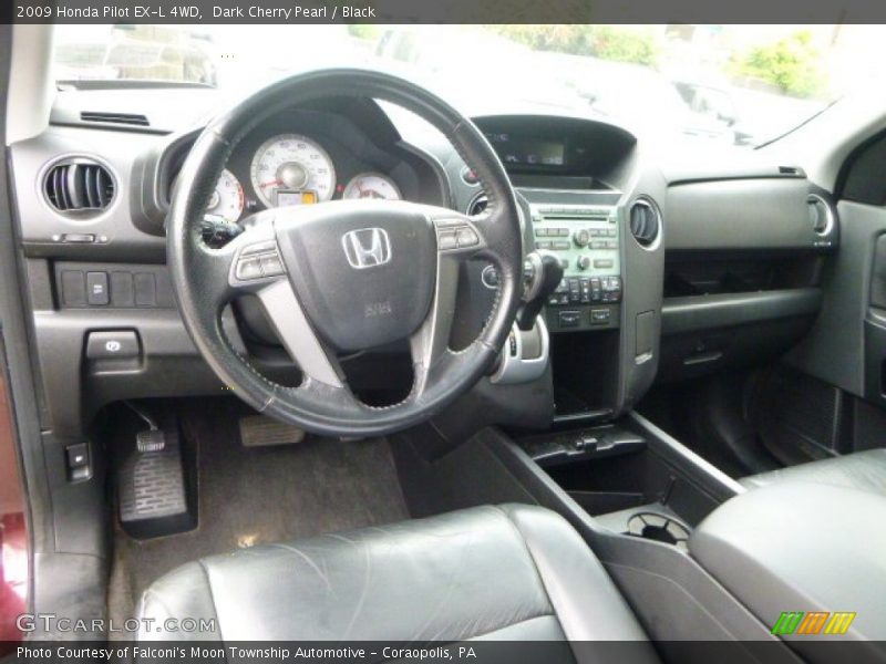 Dark Cherry Pearl / Black 2009 Honda Pilot EX-L 4WD