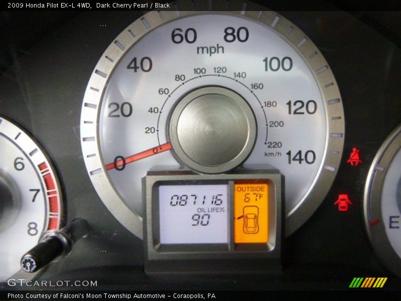 Dark Cherry Pearl / Black 2009 Honda Pilot EX-L 4WD