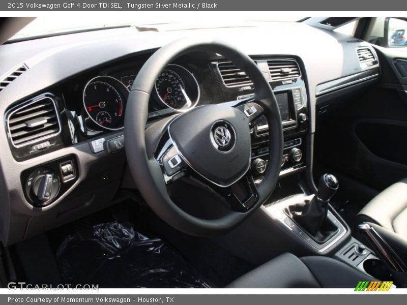 Tungsten Silver Metallic / Black 2015 Volkswagen Golf 4 Door TDI SEL