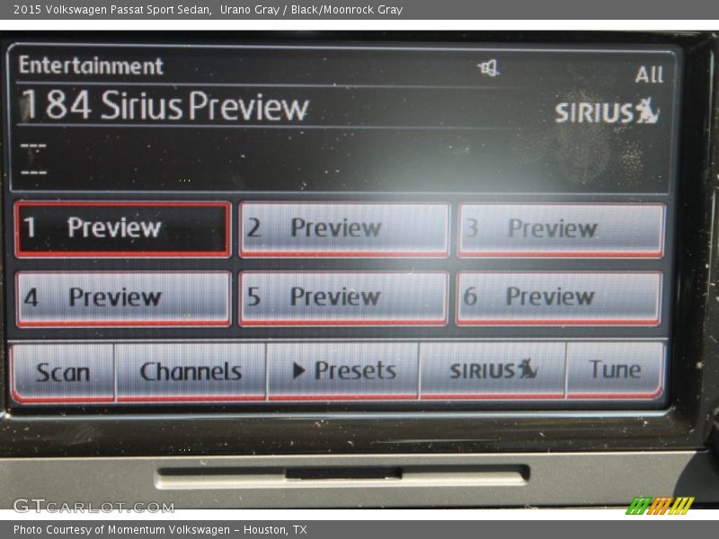 Urano Gray / Black/Moonrock Gray 2015 Volkswagen Passat Sport Sedan