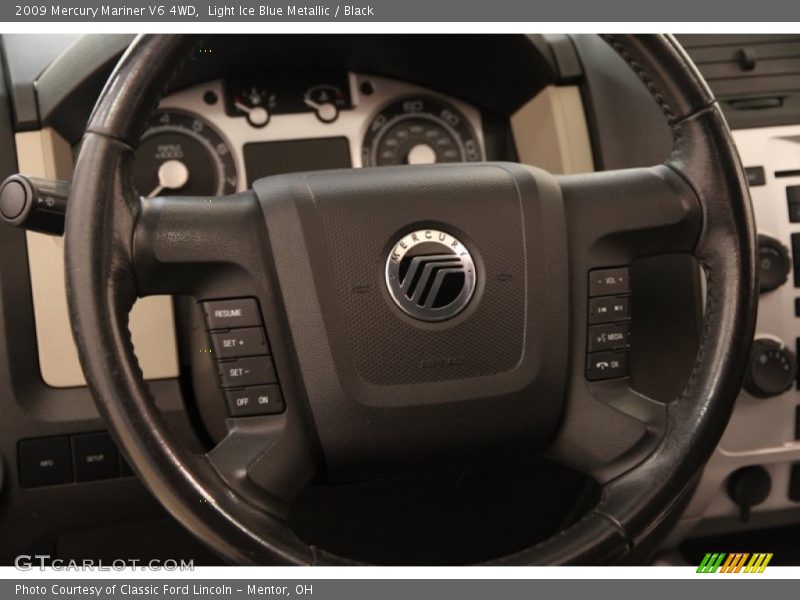 Light Ice Blue Metallic / Black 2009 Mercury Mariner V6 4WD
