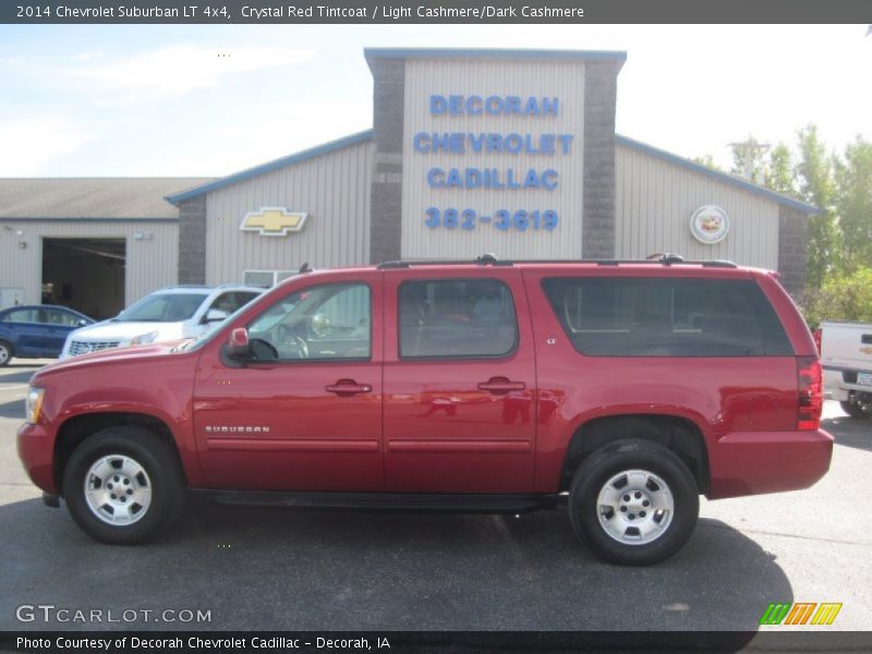 Crystal Red Tintcoat / Light Cashmere/Dark Cashmere 2014 Chevrolet Suburban LT 4x4