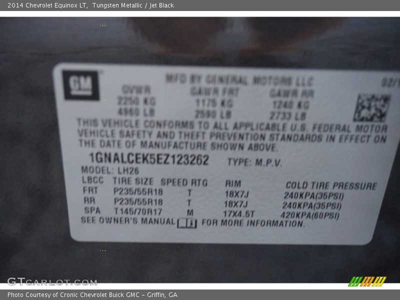 Tungsten Metallic / Jet Black 2014 Chevrolet Equinox LT