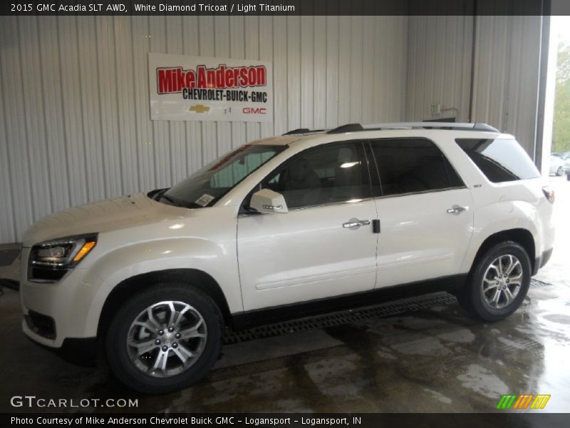 White Diamond Tricoat / Light Titanium 2015 GMC Acadia SLT AWD