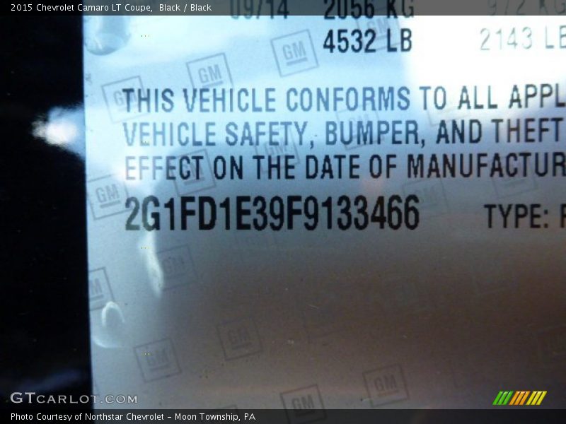 Black / Black 2015 Chevrolet Camaro LT Coupe