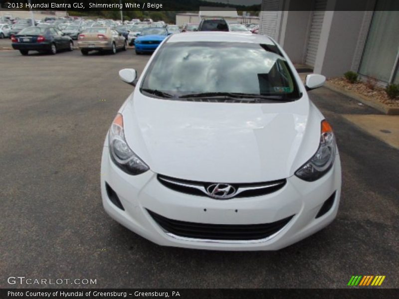 Shimmering White / Beige 2013 Hyundai Elantra GLS