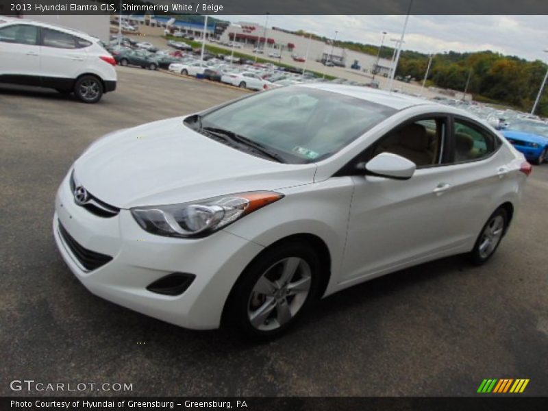 Shimmering White / Beige 2013 Hyundai Elantra GLS