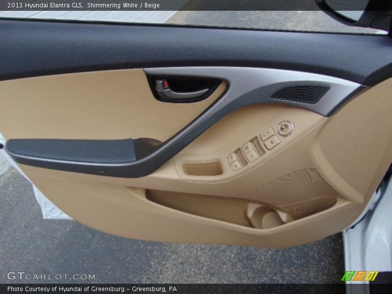 Shimmering White / Beige 2013 Hyundai Elantra GLS
