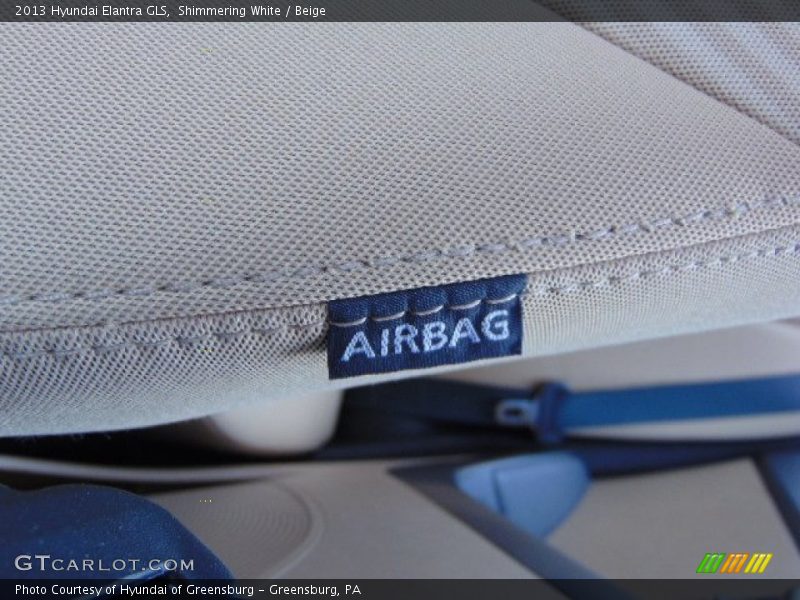Shimmering White / Beige 2013 Hyundai Elantra GLS