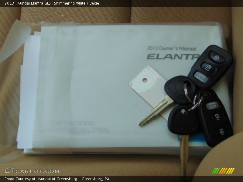 Shimmering White / Beige 2013 Hyundai Elantra GLS