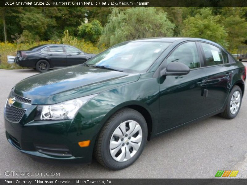 Rainforest Green Metallic / Jet Black/Medium Titanium 2014 Chevrolet Cruze LS