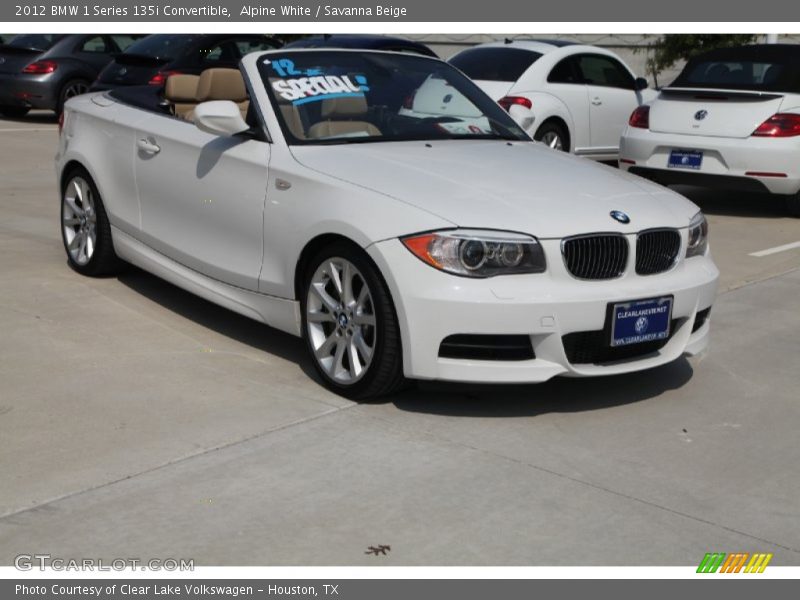 Alpine White / Savanna Beige 2012 BMW 1 Series 135i Convertible