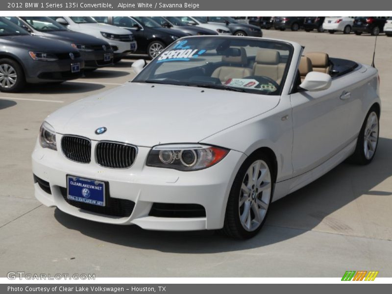 Alpine White / Savanna Beige 2012 BMW 1 Series 135i Convertible