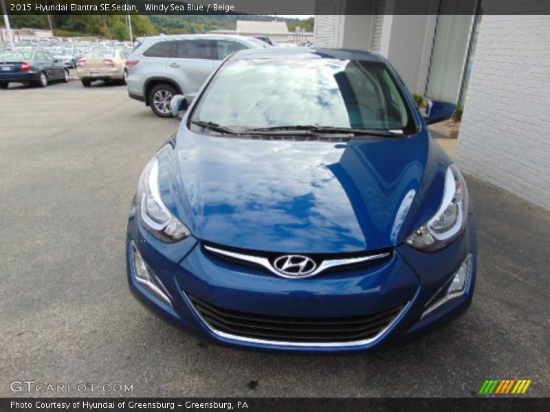 Windy Sea Blue / Beige 2015 Hyundai Elantra SE Sedan