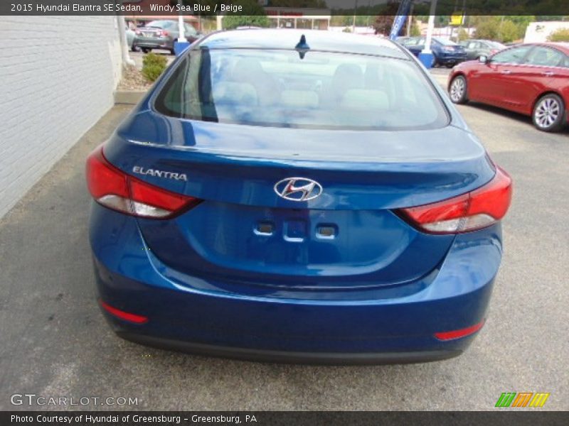 Windy Sea Blue / Beige 2015 Hyundai Elantra SE Sedan