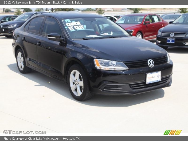 Black / Cornsilk Beige 2012 Volkswagen Jetta TDI Sedan