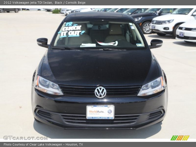 Black / Cornsilk Beige 2012 Volkswagen Jetta TDI Sedan