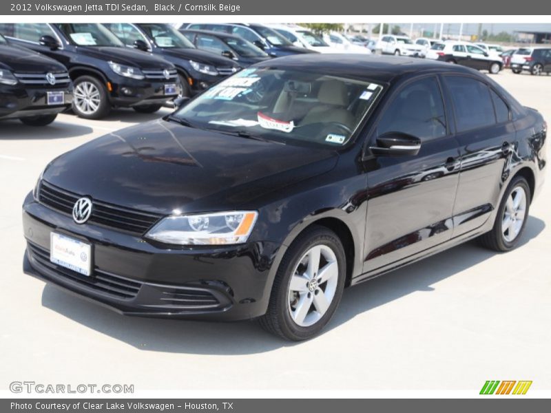 Black / Cornsilk Beige 2012 Volkswagen Jetta TDI Sedan