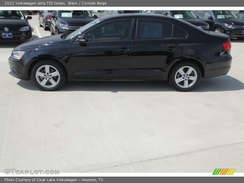 Black / Cornsilk Beige 2012 Volkswagen Jetta TDI Sedan
