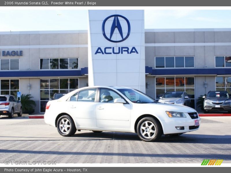Powder White Pearl / Beige 2006 Hyundai Sonata GLS