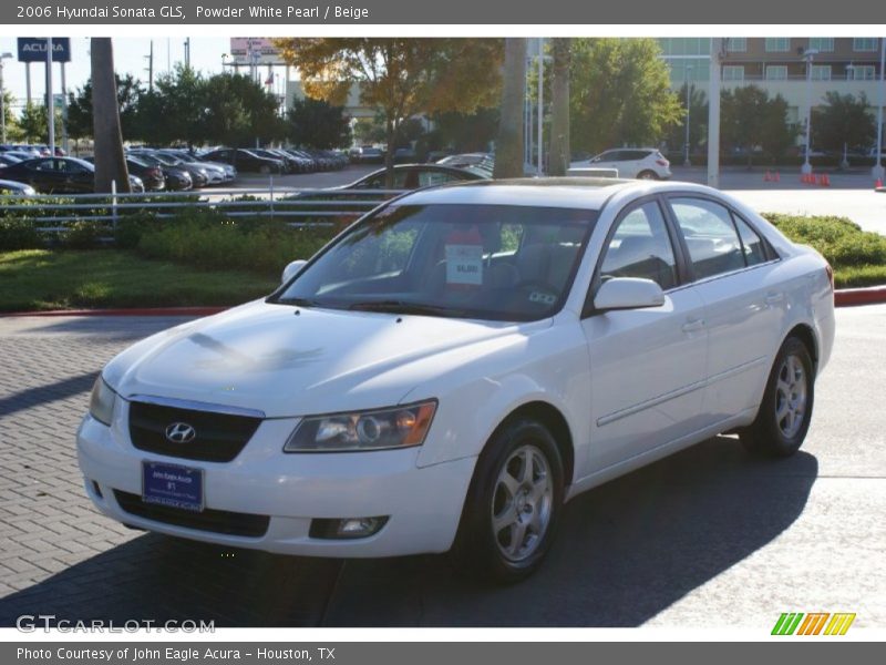Powder White Pearl / Beige 2006 Hyundai Sonata GLS