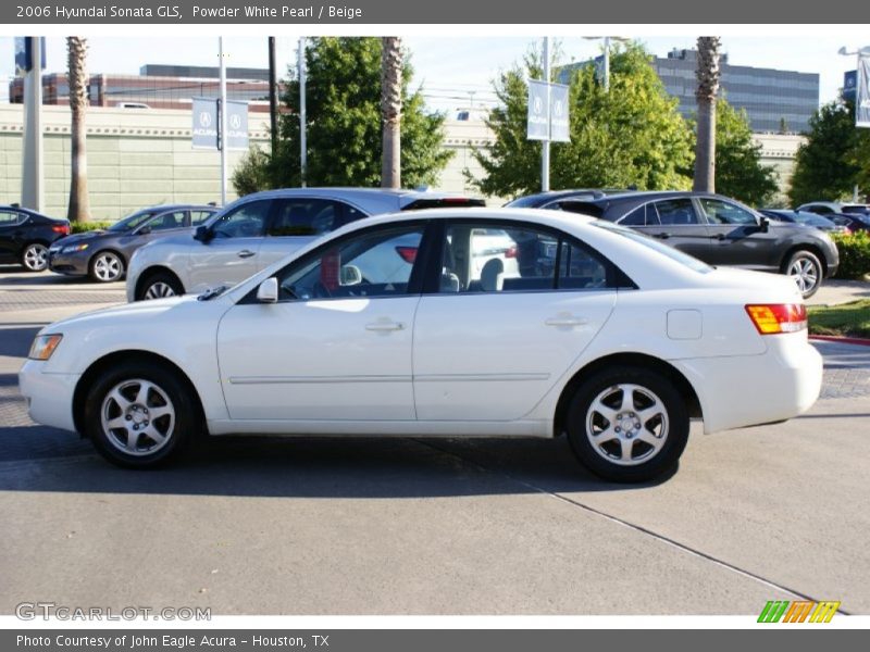 Powder White Pearl / Beige 2006 Hyundai Sonata GLS