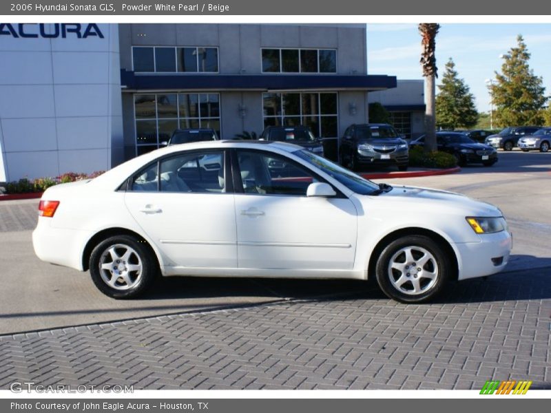 Powder White Pearl / Beige 2006 Hyundai Sonata GLS