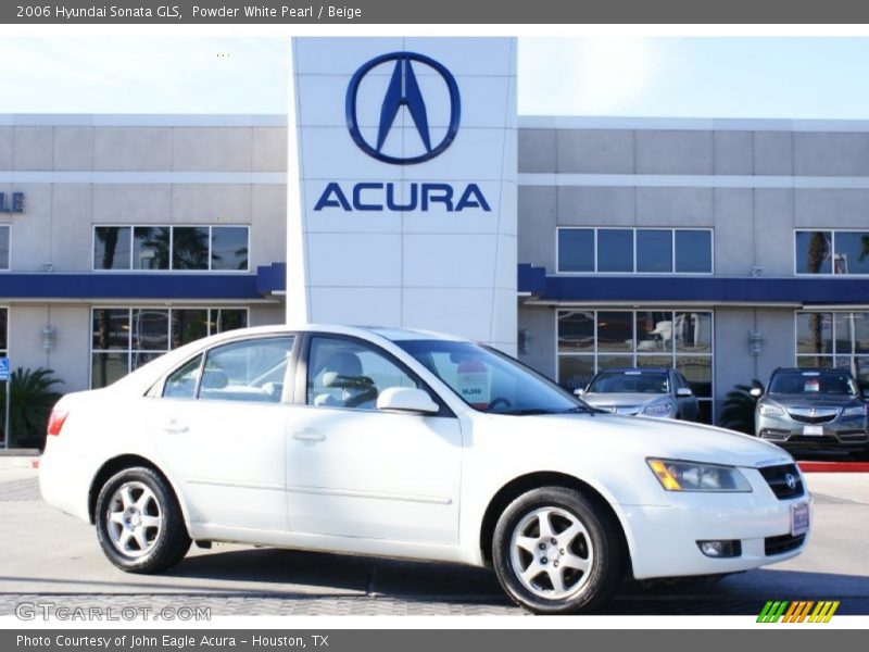 Powder White Pearl / Beige 2006 Hyundai Sonata GLS