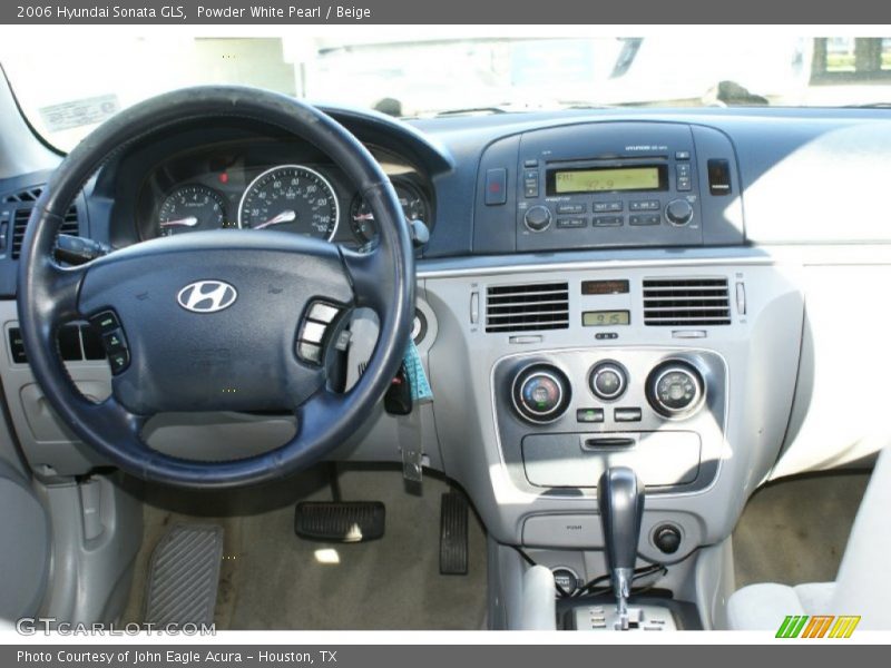 Powder White Pearl / Beige 2006 Hyundai Sonata GLS